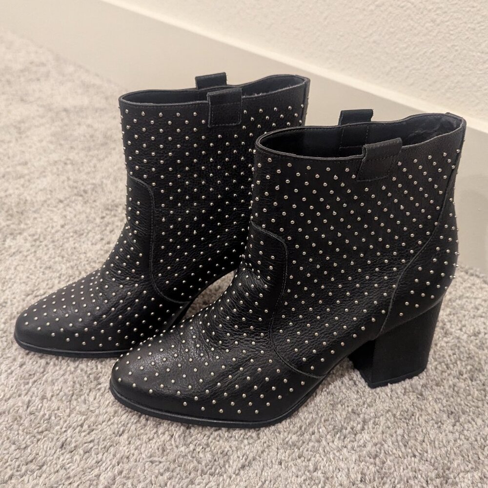 Rebecca Minkoff Women's Sierra Studded Leather Short Booties in Black 8